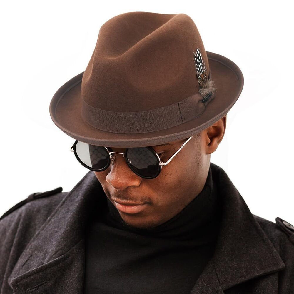 2509 Wool Fedora Hats Short Brim Felt Bowler Hat